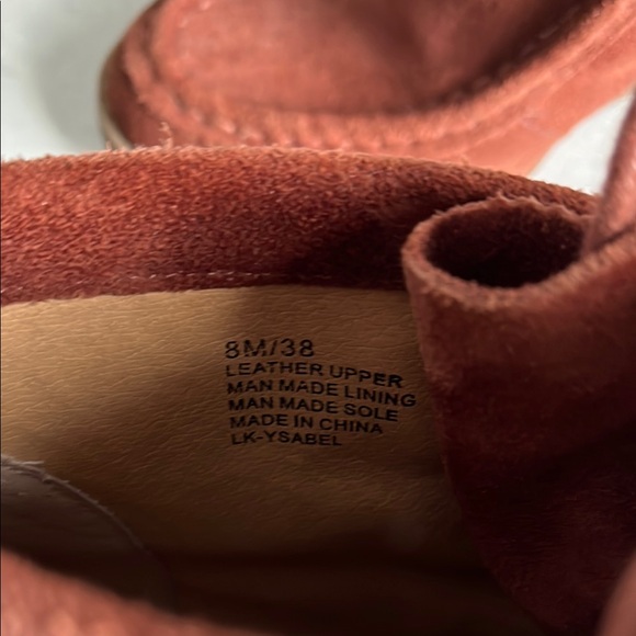 Lucky Brand Suede Wedge Moccasins Rust - Picture 4 of 5